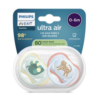 Philips Avent Ultra Air Babies Pacifier 0-6m 2pcs (SCF087/02)