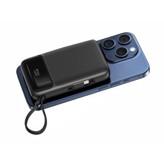 Swissten Power Bank 10000 mAh 20W with Built-In Cables USB-C And Lightning (MagSafe compatible) (22013933)