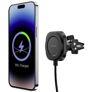 Swissten Magstick Car Holder With Wireless Charger 15W (65010611)