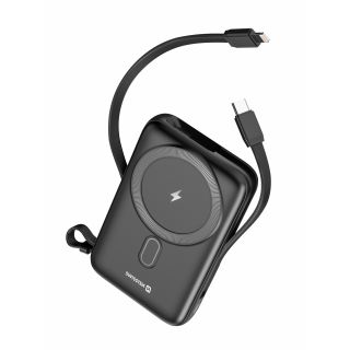 Swissten Power Bank 10000 mAh 20W with Built-In Cables USB-C And Lightning (MagSafe compatible) (22013933)