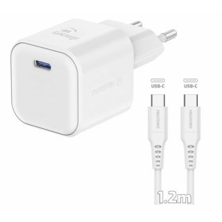 Swissten Travel Charger GaN USB-C 35W PD + Data Cable USB-C - USB-C 1.2m (22070220)