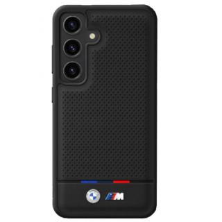 BMW Leather Tricolor Stripe with MagSafe Back Case for Samsung Galaxy S25 (BMHMS25S24PUHOTK)