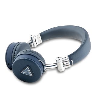 Guess PU Grained Triangle Logo ENC Wireless Headphones (GUBH70PGTSPSB)