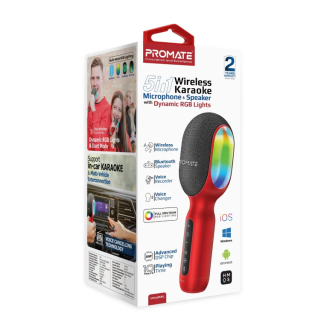 Promate VocalMic 5-in-1 RGB Wireless Karaoke Microphone & Speaker (VOCALMICRD)