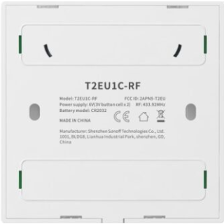 Sonoff T2EU2C-RF Wireless sensor switch 2 lines (T2EU2C-RF)