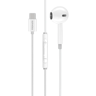 Promate MonoPod Dynamic Mono In-Ear Wired Earphones USB-C / 1.2m (MONOPODC-WH)