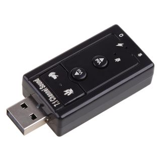 RoGer USB Audio card with microphone input / Virtual 7.1 / Black (RO-SOUNDCARD7.1-BK)
