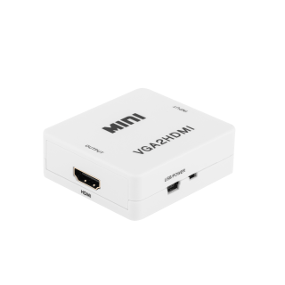 RoGer VGA to HDMI Video Signal Converter (+Audio) / white (RO-VGA2HDMI-AUDIO-WH)