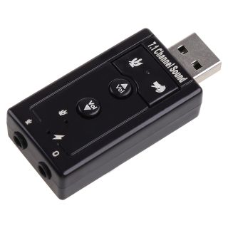 RoGer USB Audio card with microphone input / Virtual 7.1 / Black (RO-SOUNDCARD7.1-BK)