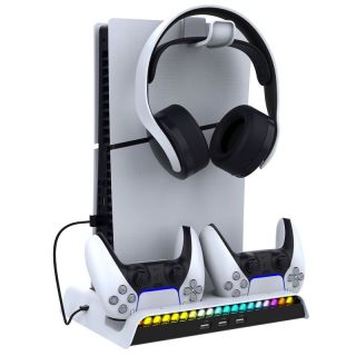 iPega P5S006 RGB Charging Stand + Cooling for PS5 Slim Game Controller (P5S006)