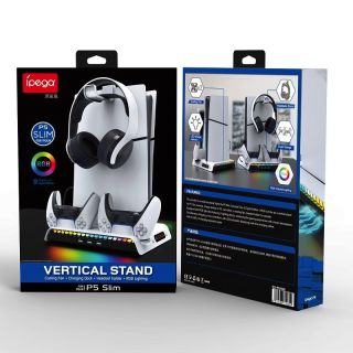 iPega P5S006 RGB Charging Stand + Cooling for PS5 Slim Game Controller (P5S006)
