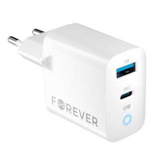 Forever TC-06 GaN Charger PD / QC / 1x USB-C / 1x USB / 45W (GSM171396)