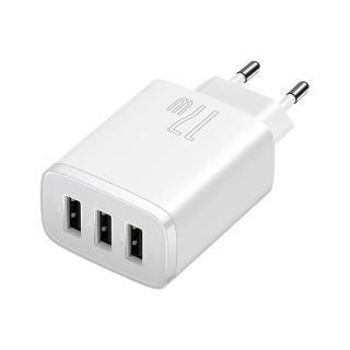Baseus Compact Wall Charger 3 x USB / 17W (BRA011961)