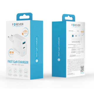 Forever TC-06 GaN Charger PD / QC / 1x USB-C / 1x USB / 45W (GSM171396)