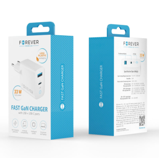 Forever TC-06 GaN Charger PD / QC / 1x USB-C / 1x USB / 33W (GSM171395)