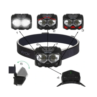 RoGer Headlamp Flashlight 2x LED 500 lm (RO-4238)