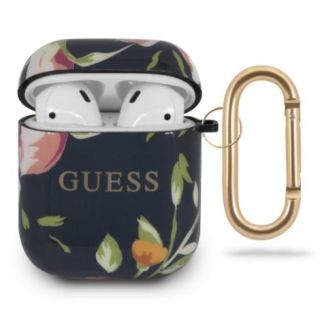 Guess GUACA2TPUBKFL03 Silicone Headset Holder Bag For Airpods 1/2 Floral N.3 (GUACA2TPUBKFL03)