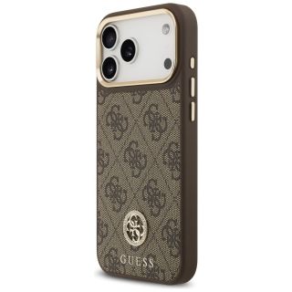 Guess 4G Strass Logo & Big Strap Metal Buttons MagSafe Case for Apple iPhone 17 Pro Max (GUHMP17XP4G4DCSW)