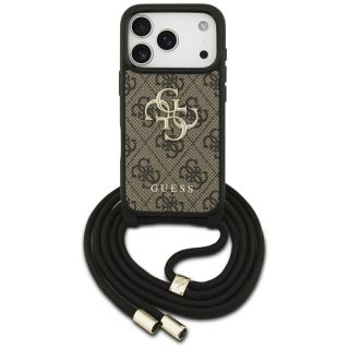 Guess HC 4G PU Big Logo Cord Stap Crossbody Case for Apple iPhone 17 Pro (GUHCP17LP4GMGCRW)
