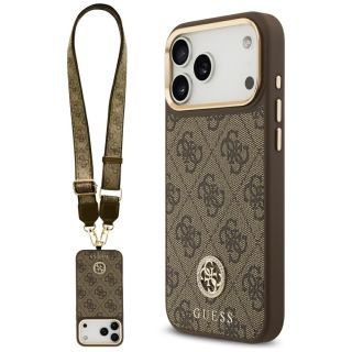 Guess 4G Strass Logo & Big Strap Metal Buttons MagSafe Case for Apple iPhone 17 Pro Max (GUHMP17XP4G4DCSW)
