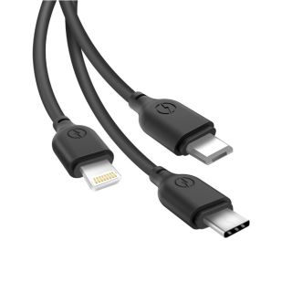 XO NB103 3in1 USB - Lightning + USB-C + microUSB 1m cable (NB103-3in1)