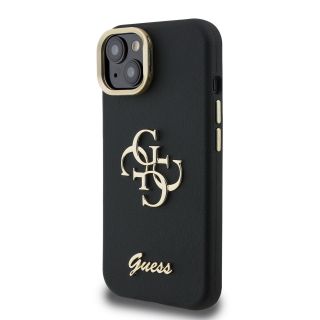 Guess PU Grained 4G Logo Stand Camera Frame Case for iPhone 13 / Black (GUHCP13MPCS4GSK)