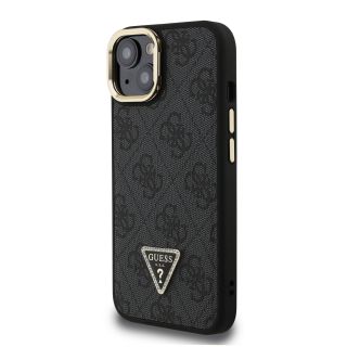 Guess PU 4G Strass Triangle Logo Stand Camera Frame MagSafe Case for iPhone 13 / Black (GUHMP13MPCS4GPTK)
