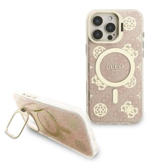Guess PC/TPU Electroplated Stand Camera Frame MagSafe Case with Interchangeable Backgrounds for iPhone 16 Pro / Max (GUBPSBHMP16XF4P05)