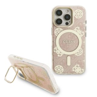 Guess PC/TPU Electroplated Stand Camera Frame MagSafe Case with Interchangeable Backgrounds for iPhone 16 / Pro (GUBPSBHMP16LF4P05)