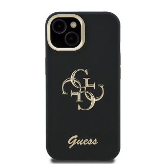 Guess PU Grained 4G Logo Stand Camera Frame Case for iPhone 13 / Black (GUHCP13MPCS4GSK)