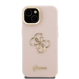Guess PU Grained 4G Logo Stand Camera Frame Case for iPhone 13 / Pink (GUHCP13MPCS4GSP)