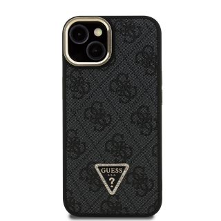 Guess PU 4G Strass Triangle Logo Stand Camera Frame MagSafe Case for iPhone 13 / Black (GUHMP13MPCS4GPTK)
