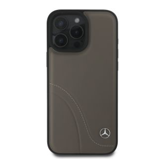 Mercedes Curved Stitches Leather Case for Apple iPhone 16 Pro (MEHCP16L23RBCSB)