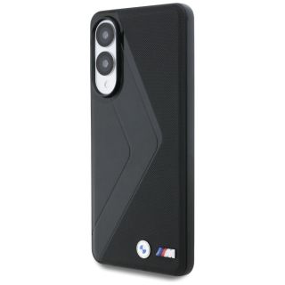 BMW Leather Oversized Stripes MagSafe Back Case for Samsung Galaxy S25 Edge (BMHMPS25E24PUOCSK)