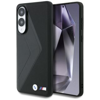 BMW Leather Oversized Stripes MagSafe Back Case for Samsung Galaxy S25 Edge (BMHMPS25E24PUOCSK)