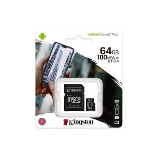 Kingston Canvas Select Plus Memory card microSDXC / 64GB / 100 MB/s + Adapter (SDCS2/64GB)