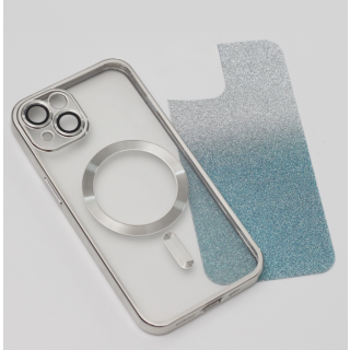 Mocco Glitter Chrome MagSafe Case for Apple iPhone 15 Plus (MC-GC-IPH15PL-SL)