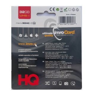 Imro Memory Card MicroSD / 32GB / cl.10 / UHS-I (MicroSD10/32G UHS-I)