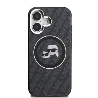 Karl Lagerfeld IML K&CH Heads Repeated Logo MagSafe Case for Apple iPhone 16 (KLHMP16SHMKBKCHK)