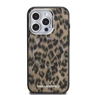 Karl Lagerfeld IML Leopard MagSafe Case for Apple iPhone 15 Pro Max (KLHMP15XHDLEOICW)