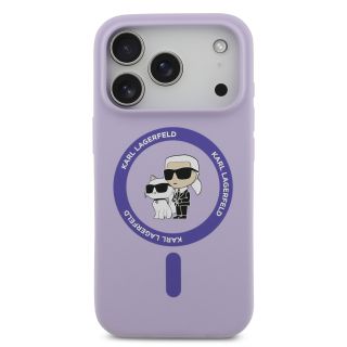 Karl Lagerfeld Liquid Silicone Karl and Choupette MagSafe Case for Apple iPhone 17 Pro (KLHMP17LSCMKCRHU)