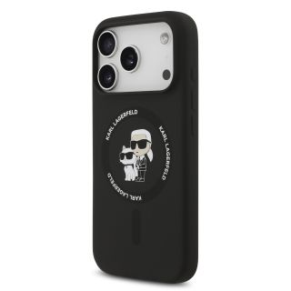 Karl Lagerfeld Liquid Silicone Karl and Choupette MagSafe Case for Apple iPhone 17 Pro (KLHMP17LSCMKCRHK)