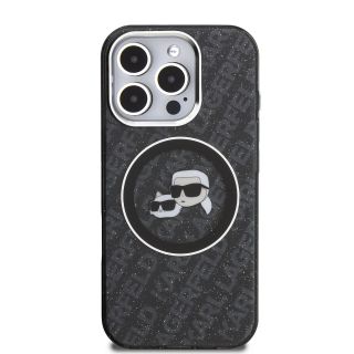 Karl Lagerfeld IML K&CH Heads Repeated Logo MagSafe Case for Apple iPhone 16 Pro Max (KLHMP16XHMKBKCHK)