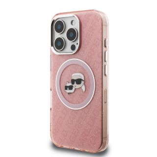 Karl Lagerfeld IML K&CH Heads Repeated Logo MagSafe Case for Apple iPhone 16 Pro (KLHMP16LHMKBKCHP)