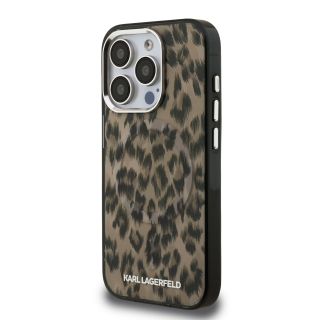 Karl Lagerfeld IML Leopard MagSafe Case for Apple iPhone 15 Pro Max (KLHMP15XHDLEOICW)