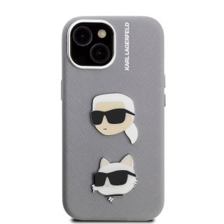 Karl Lagerfeld Grained PU K&CH Heads Case for Apple iPhone 15 (KLHCP15SPSFDHPG)