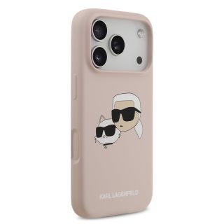 Karl Lagerfeld Liquid Silicone Double Heads MagSafe Case for Apple iPhone 17 Pro (KLHMP17LSKCHPPLP)