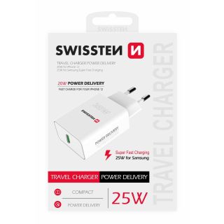 Swissten 25W Travel Charger USB-C PD 3.0 (SW-USBCPD25W-W)