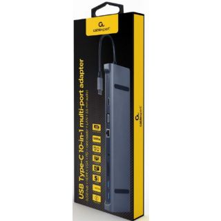 Gembird USB Type-C 10in1 Space Docking Station (A-CM-COMBO10-01)