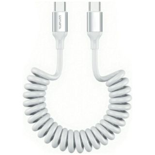 4smarts USB-C Spiral Data and Charging Cable 1.35cm / 100W / White (541600)